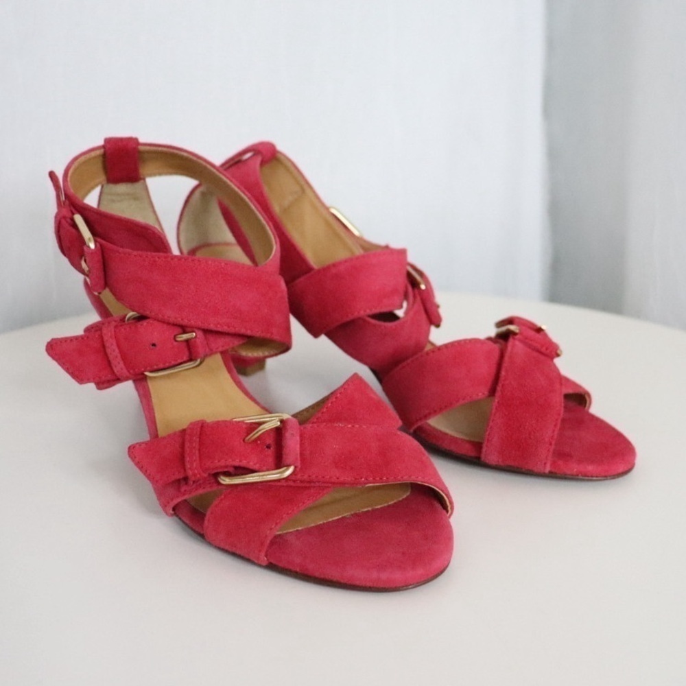J. CREW Fuchsia Leather Strappy Sandals | Made in Italy